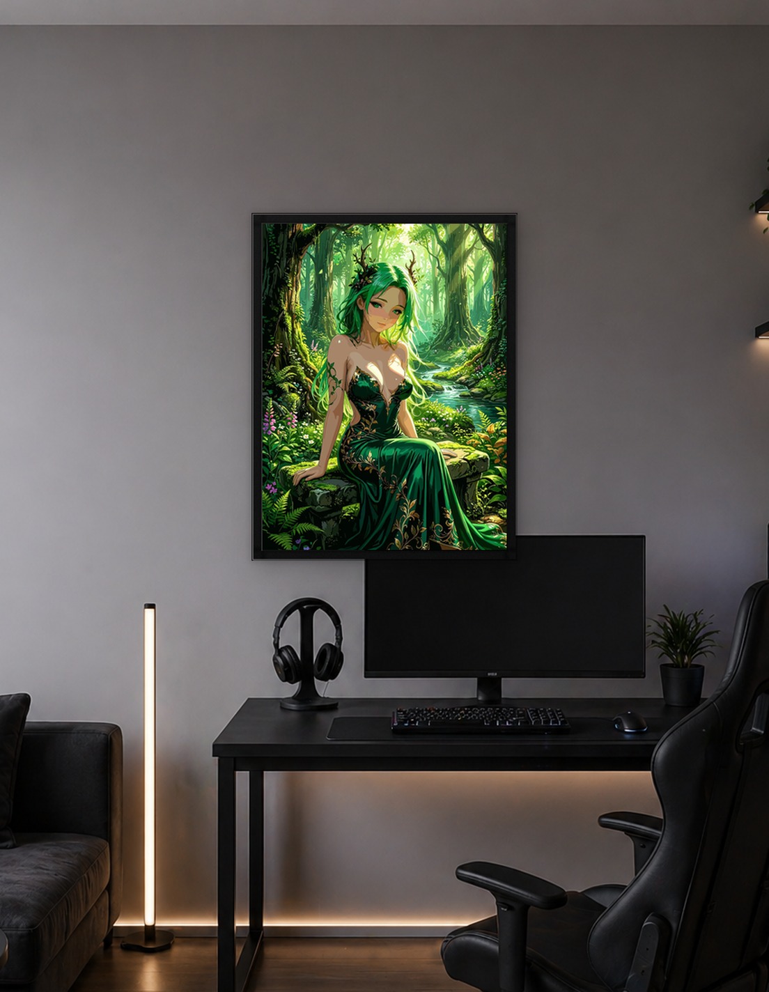 Forest Nymph in Green Dress