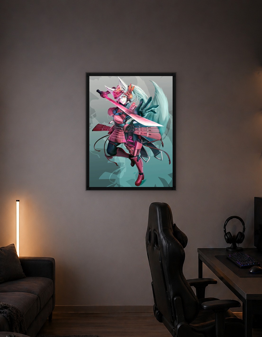 Fox Girl Samurai Warrior Illustration