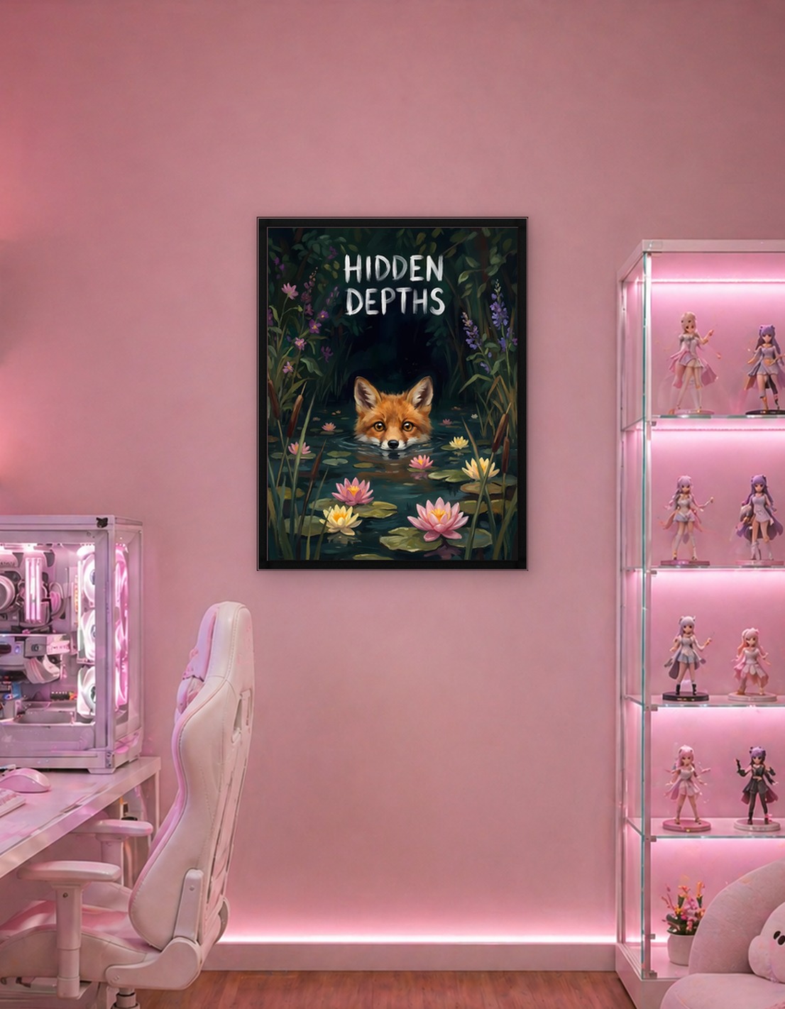 Fox in Water Lilies - Hidden Depths