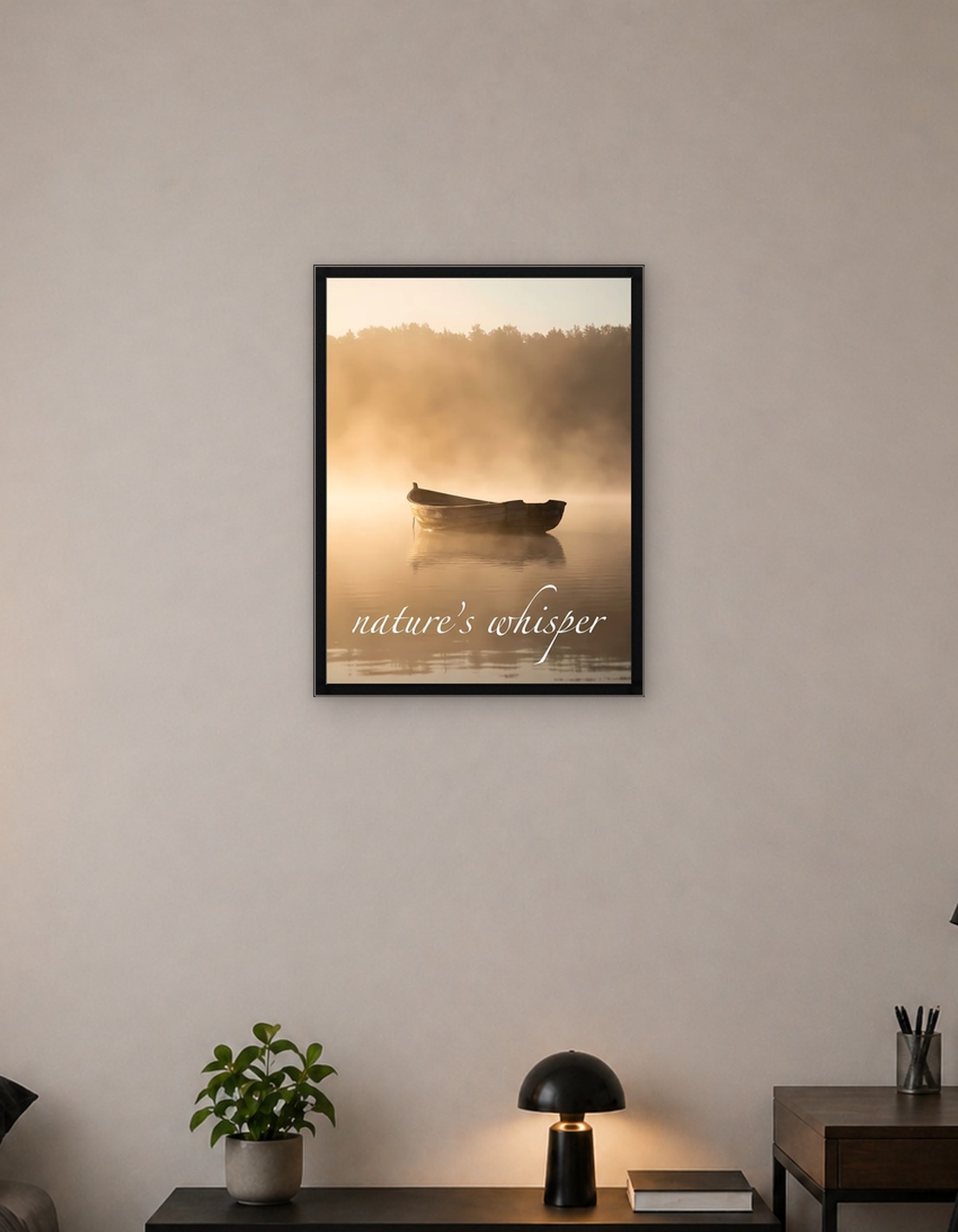 Misty Lake Boat: Nature's Whisper