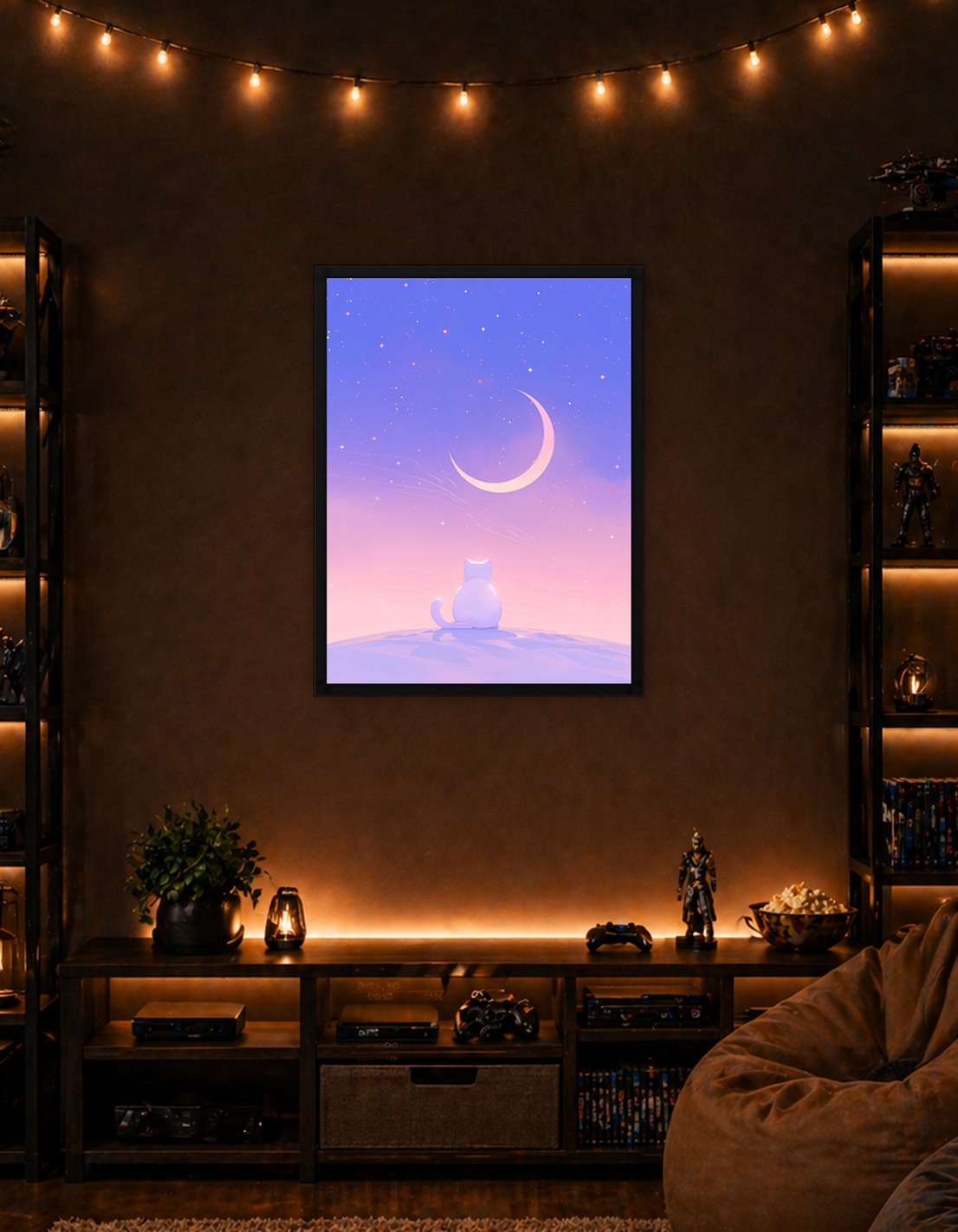 Moon And Sun: cat Sun gazing at the moon