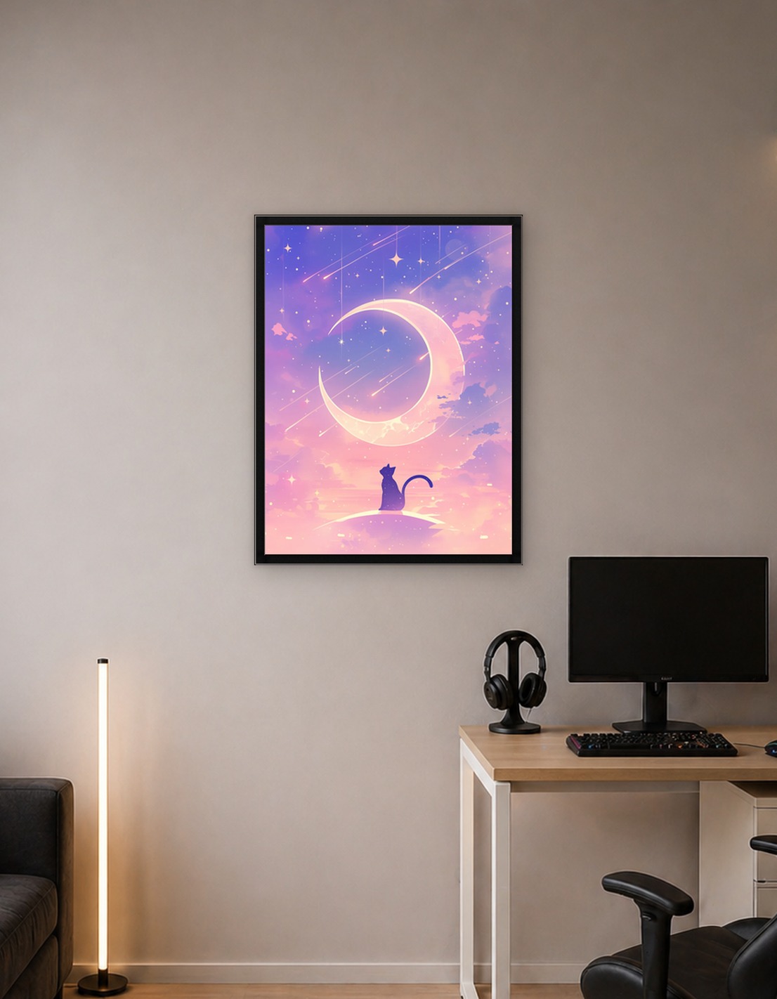 Moon And Sun: cat Moon with stars