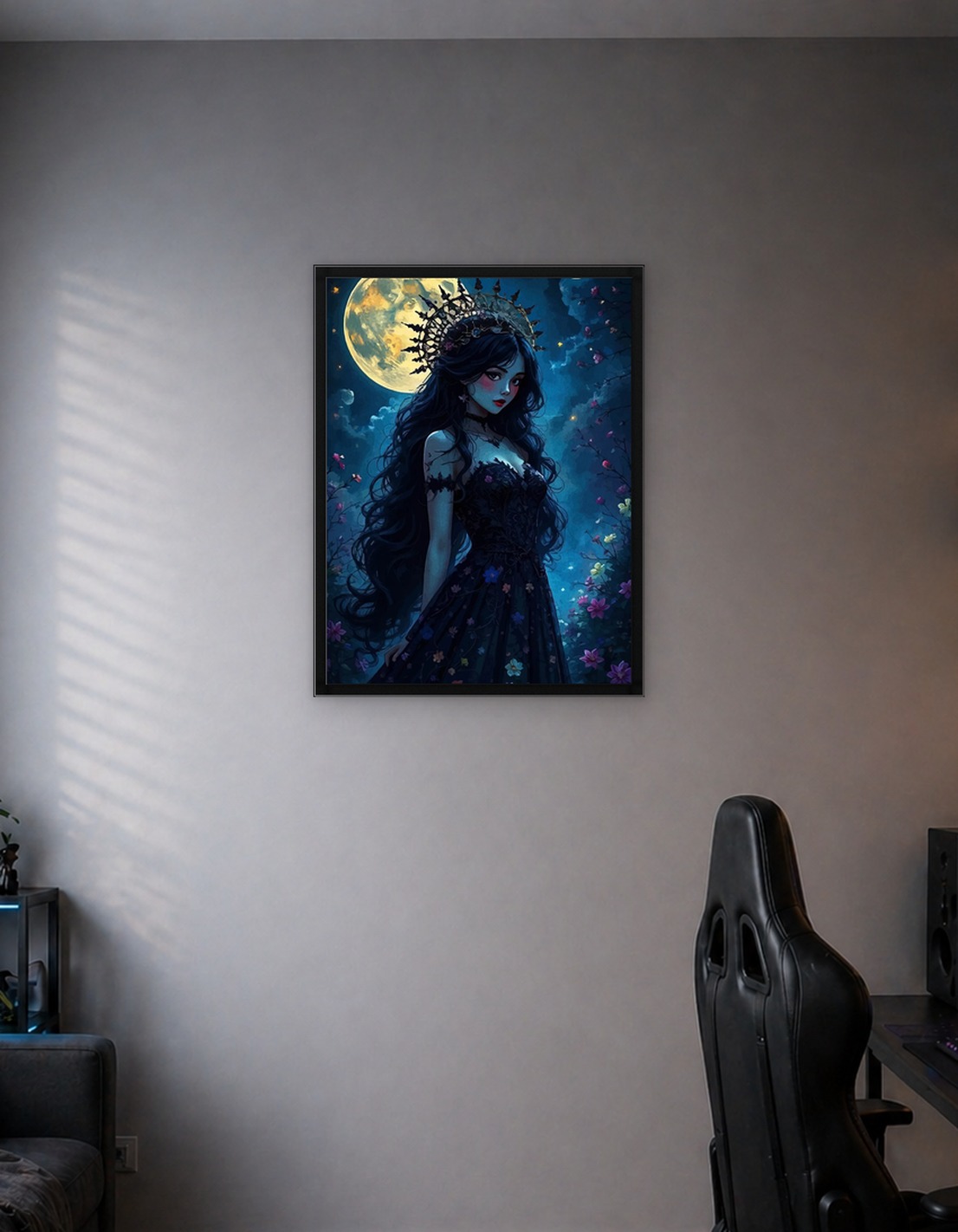 Moonlit Maiden with Floral Dress