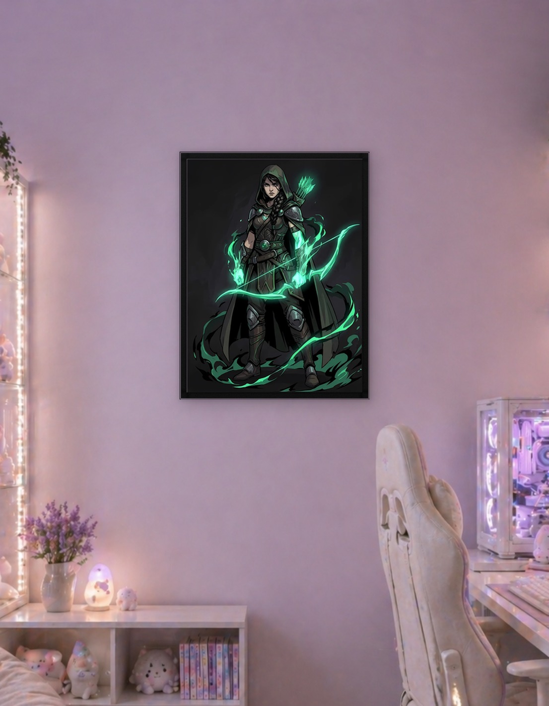 Hooded Archer with Glowing Bow