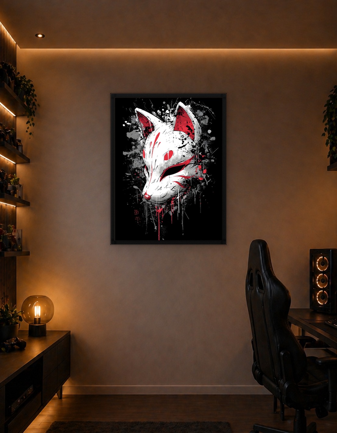 Kitsune Mask Anime Dark Art