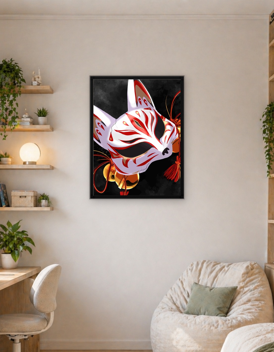 Kitsune Mask with Bells