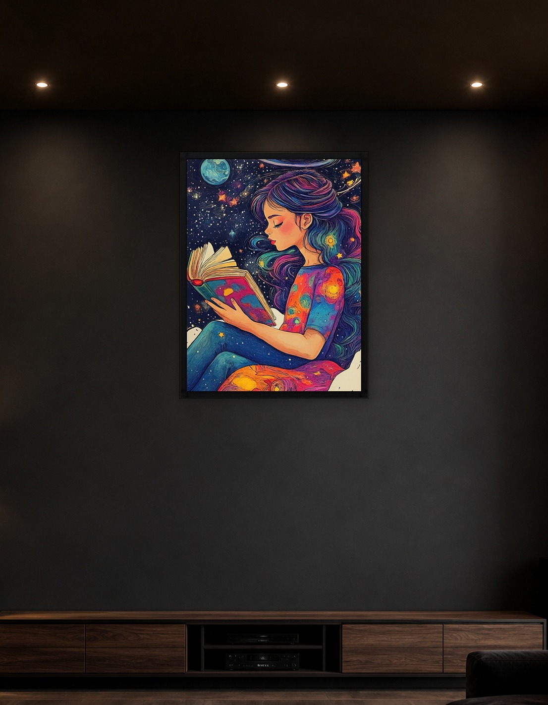 Girl Reading Space