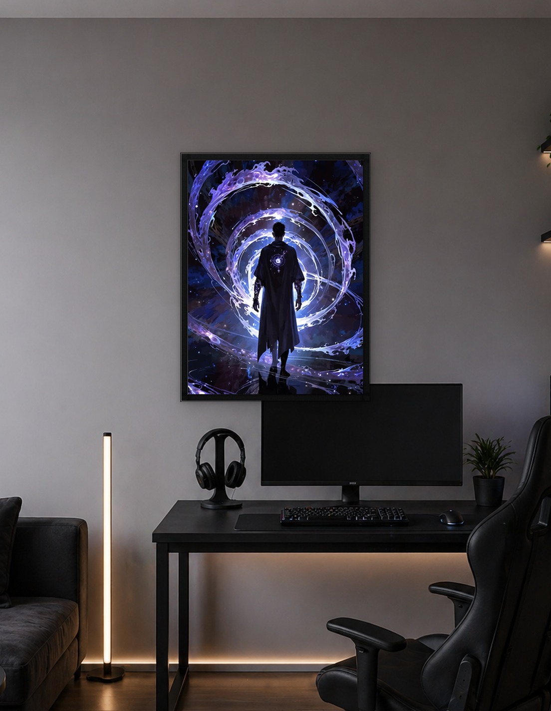 Mystic Figure in Cosmic Portal