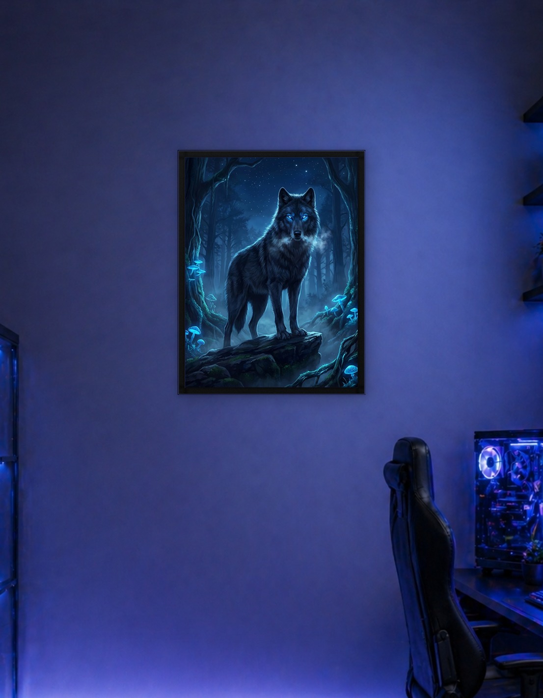 Mystical Wolf in Enchanted Forest