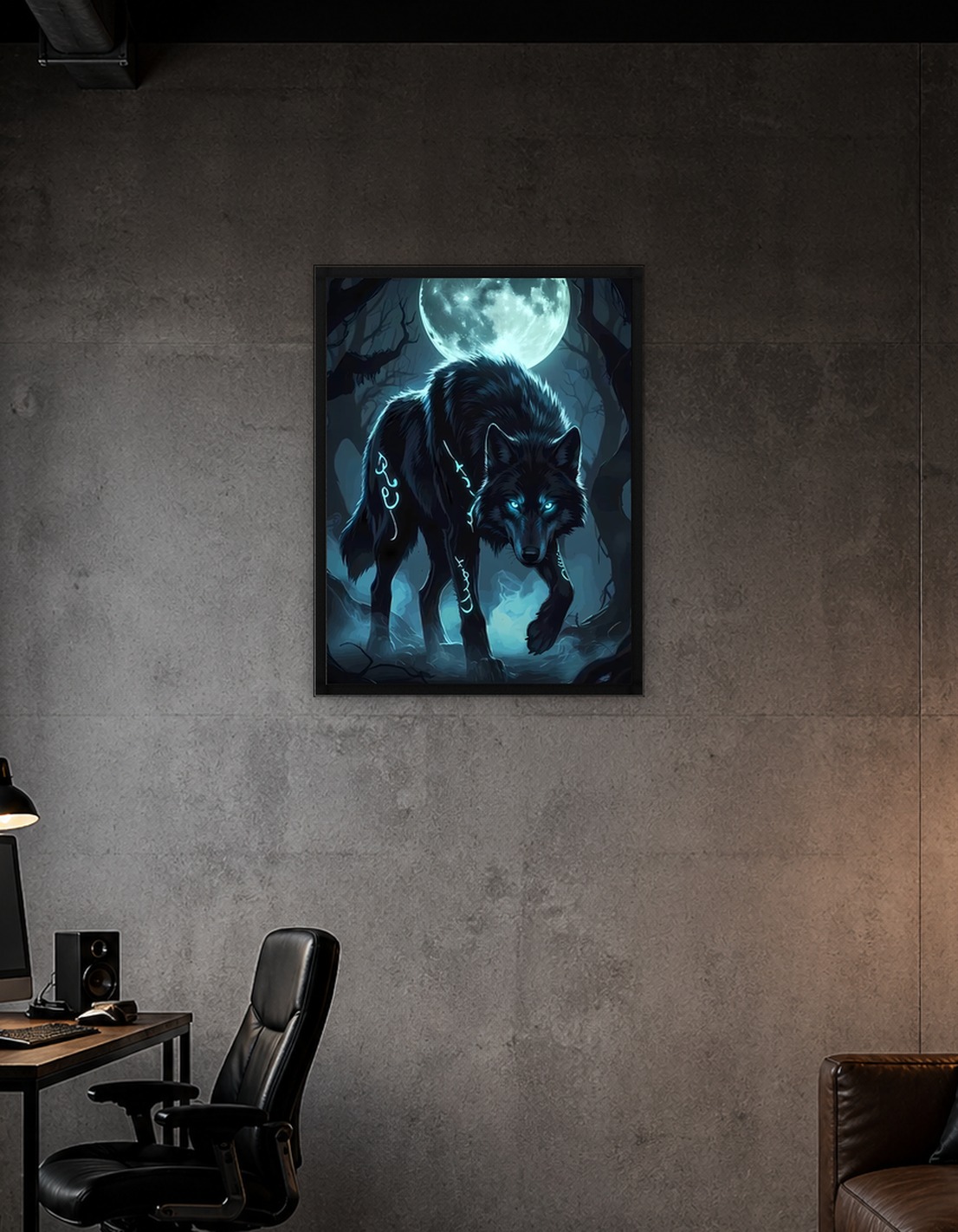 Mystical Wolf in Moonlight