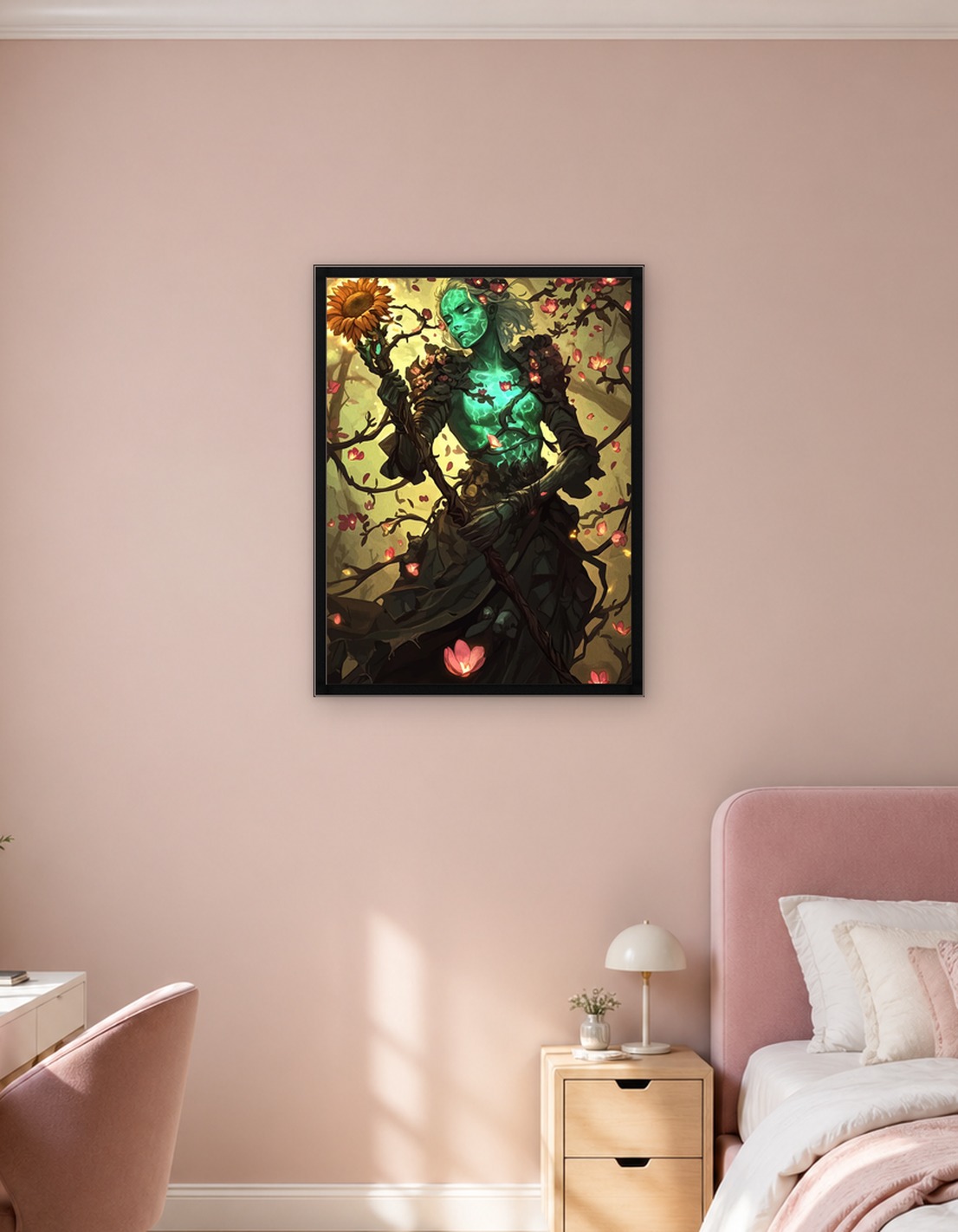 Mystical Forest Spirit with Sunflower Staff