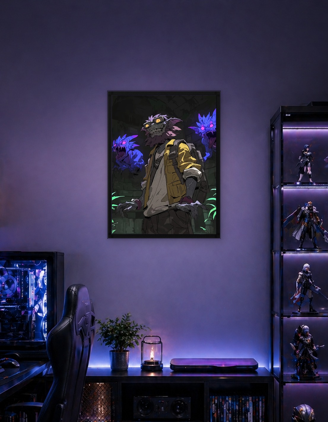 Monster Tourist with Glowing Companions