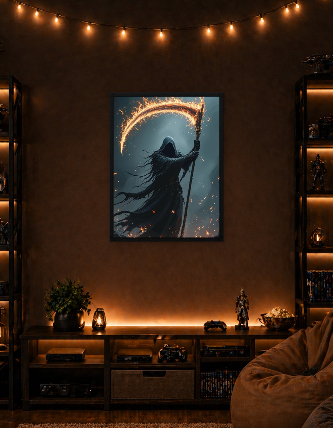 Grim Reaper with Fiery Scythe