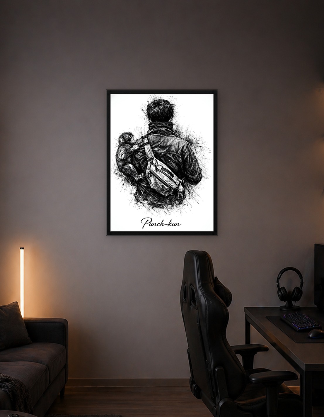 Man with Monkey and Sling Bag