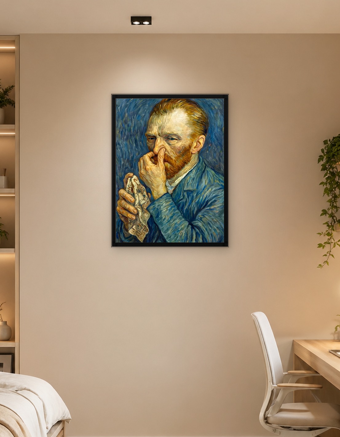 Мужчина с платком, картина маслом