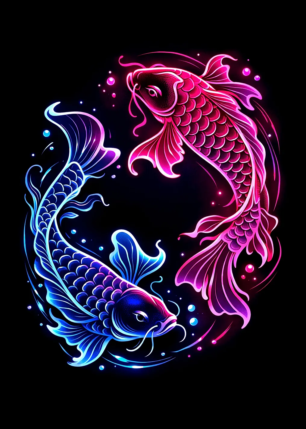 Неоновая Рыба Кои Инь Ян