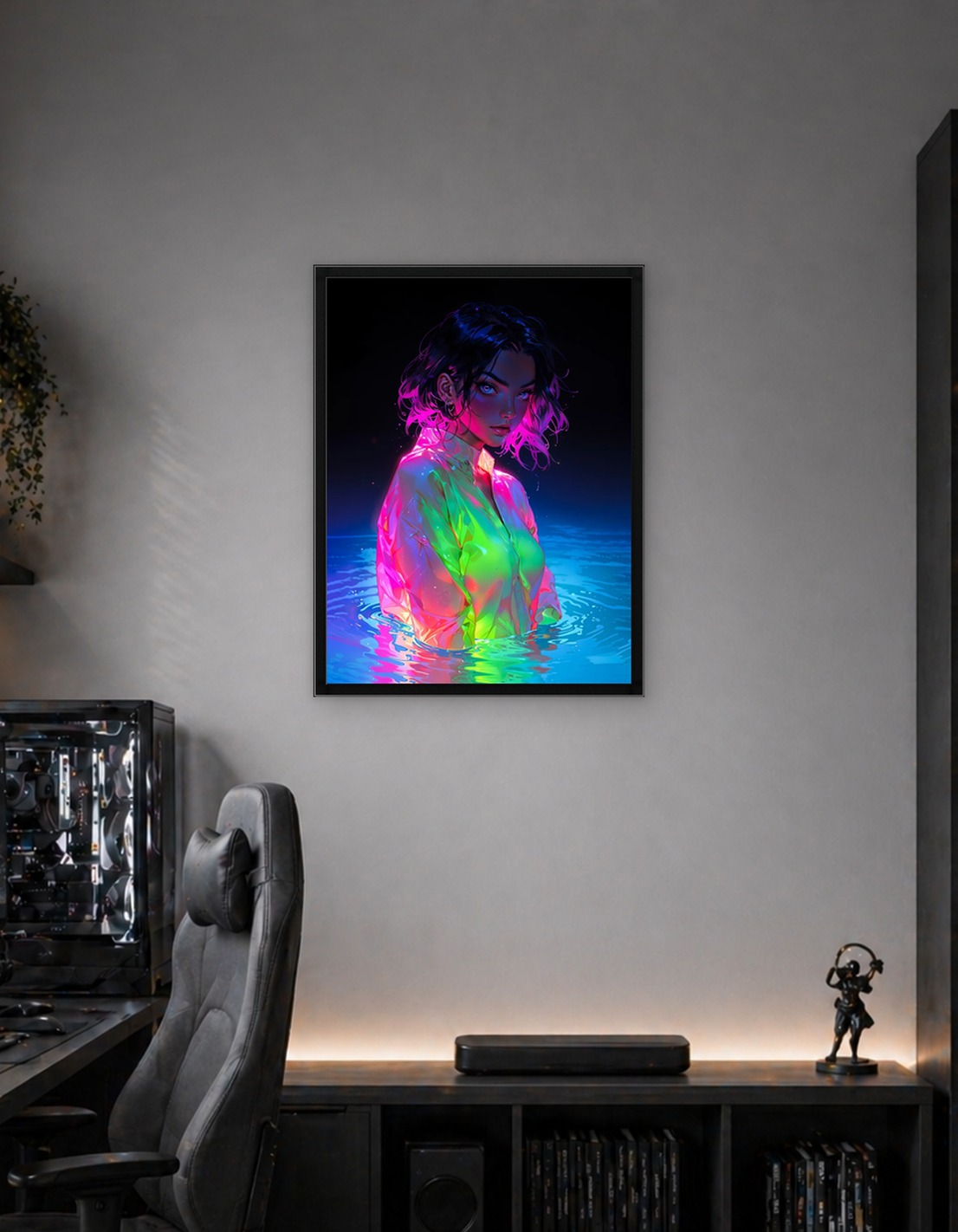 Neon Girl in Water - 8931710