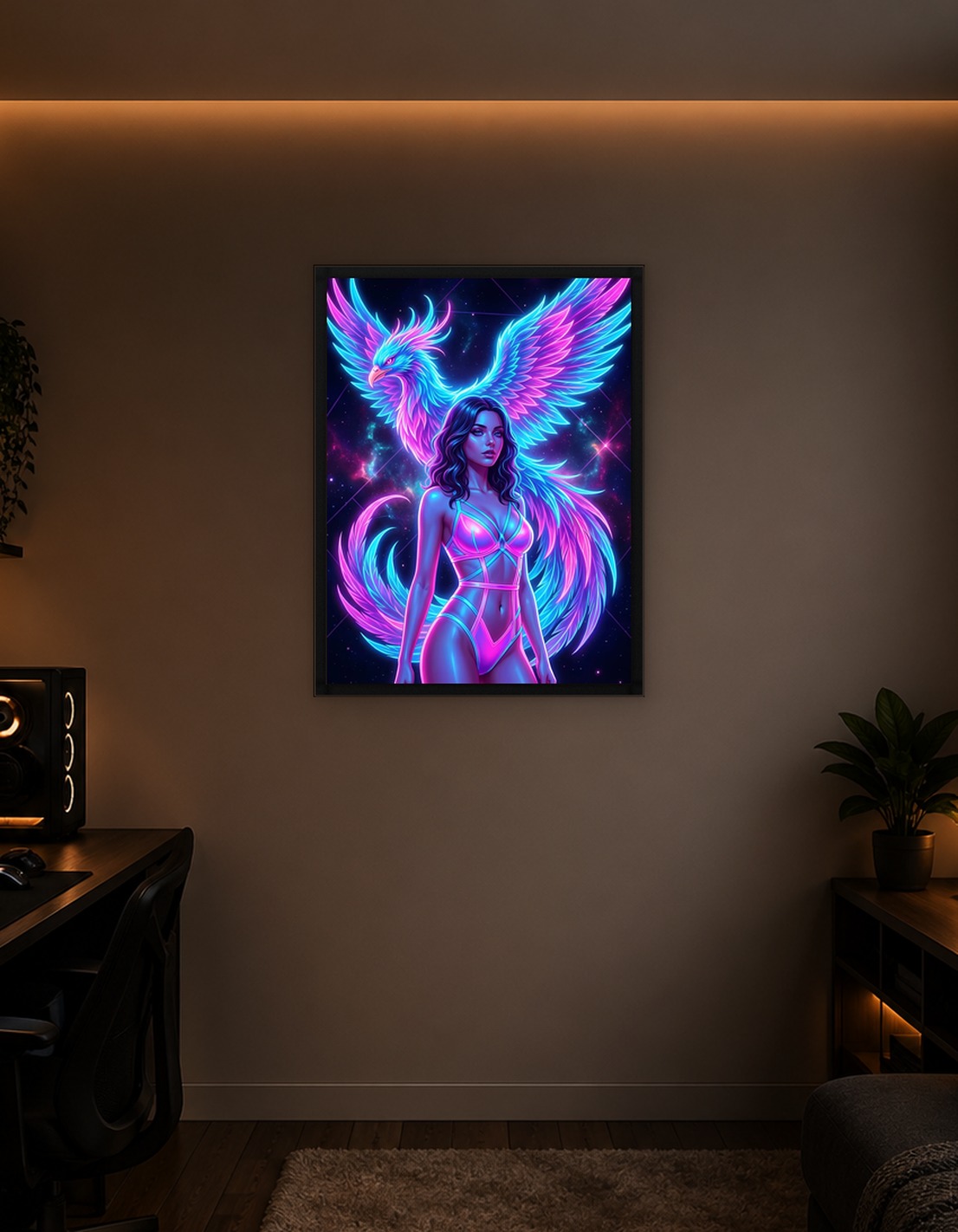 Neon Phoenix Woman