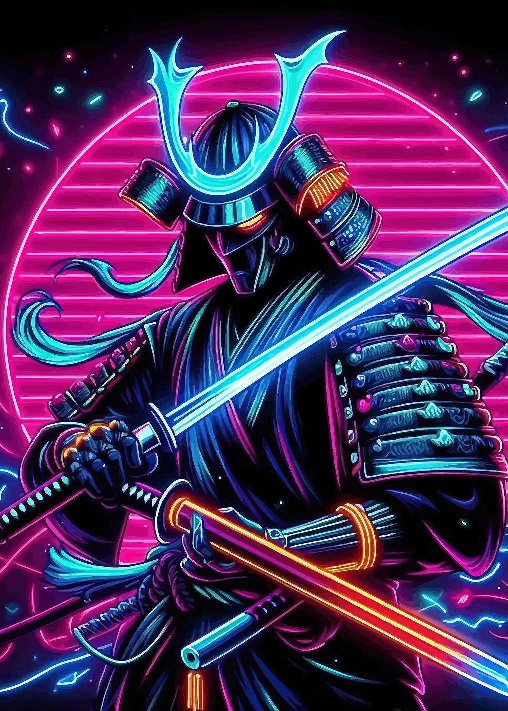 Neon Samurai Warrior - 9932265