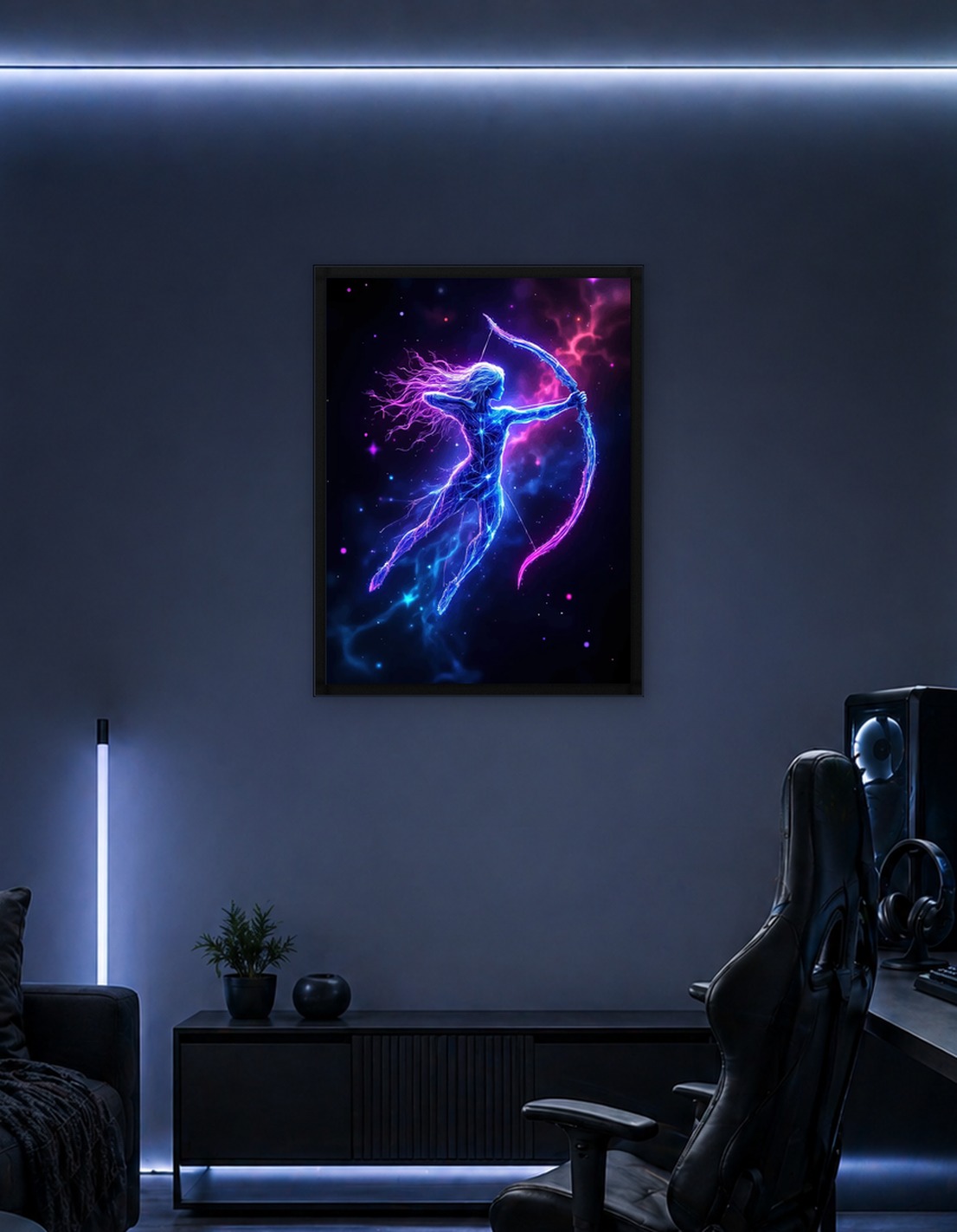 Neon Sagittarius Archer in Space