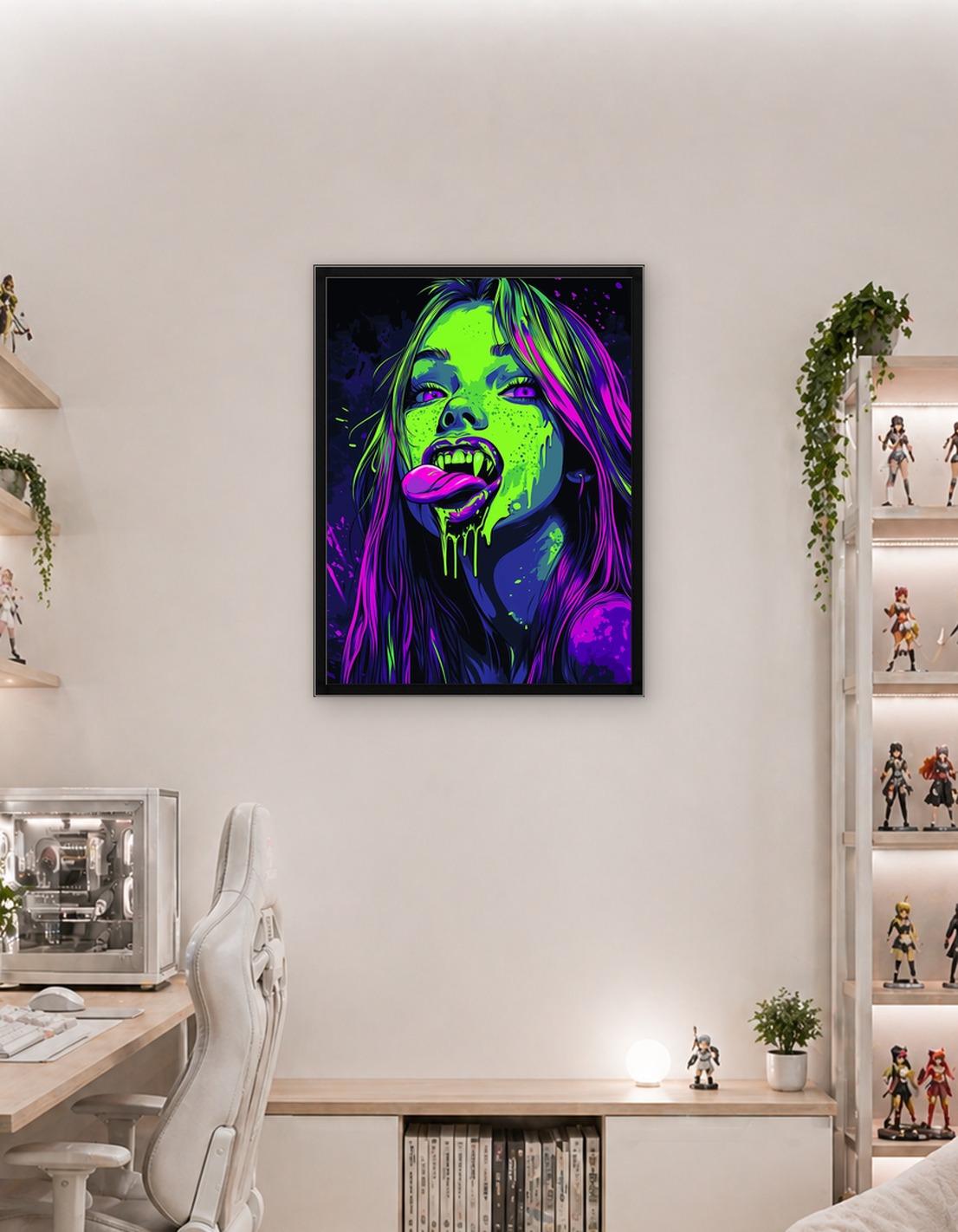 Neon Vampire Girl Portrait