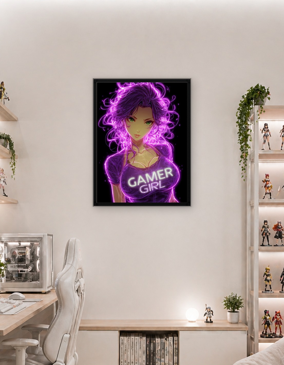 Neon Gamer Girl Portrait