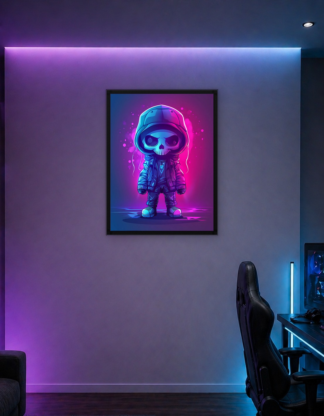 Neon Skull Hoodie Character