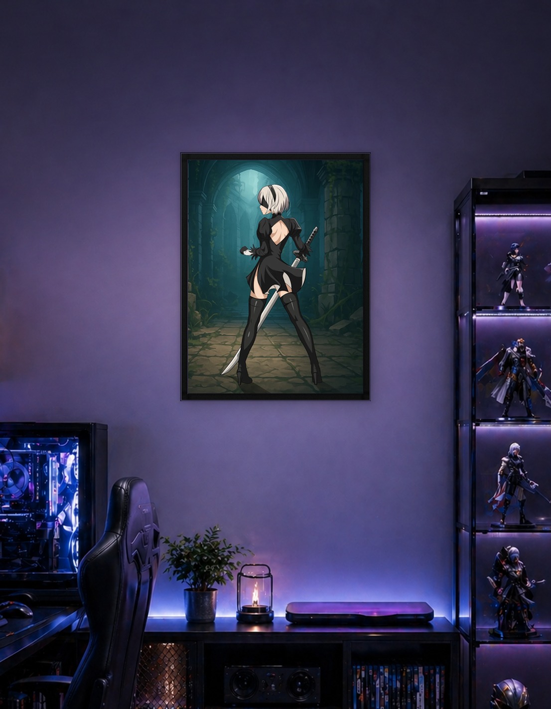 Nier 2B with Sword in Ruins