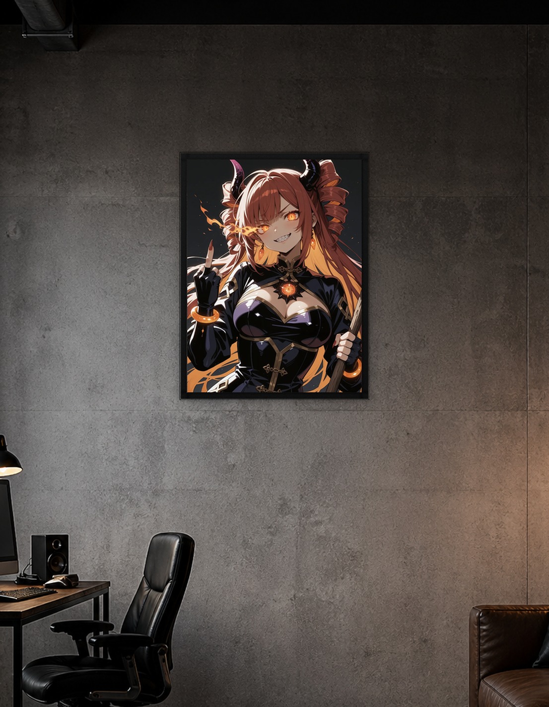 Fiery Demon Girl with Horns - 9908197