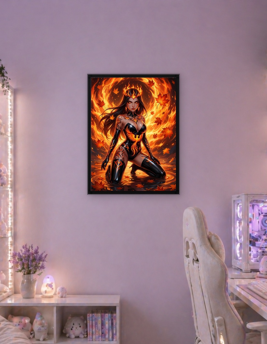 Fiery Queen with Autumn Leaves