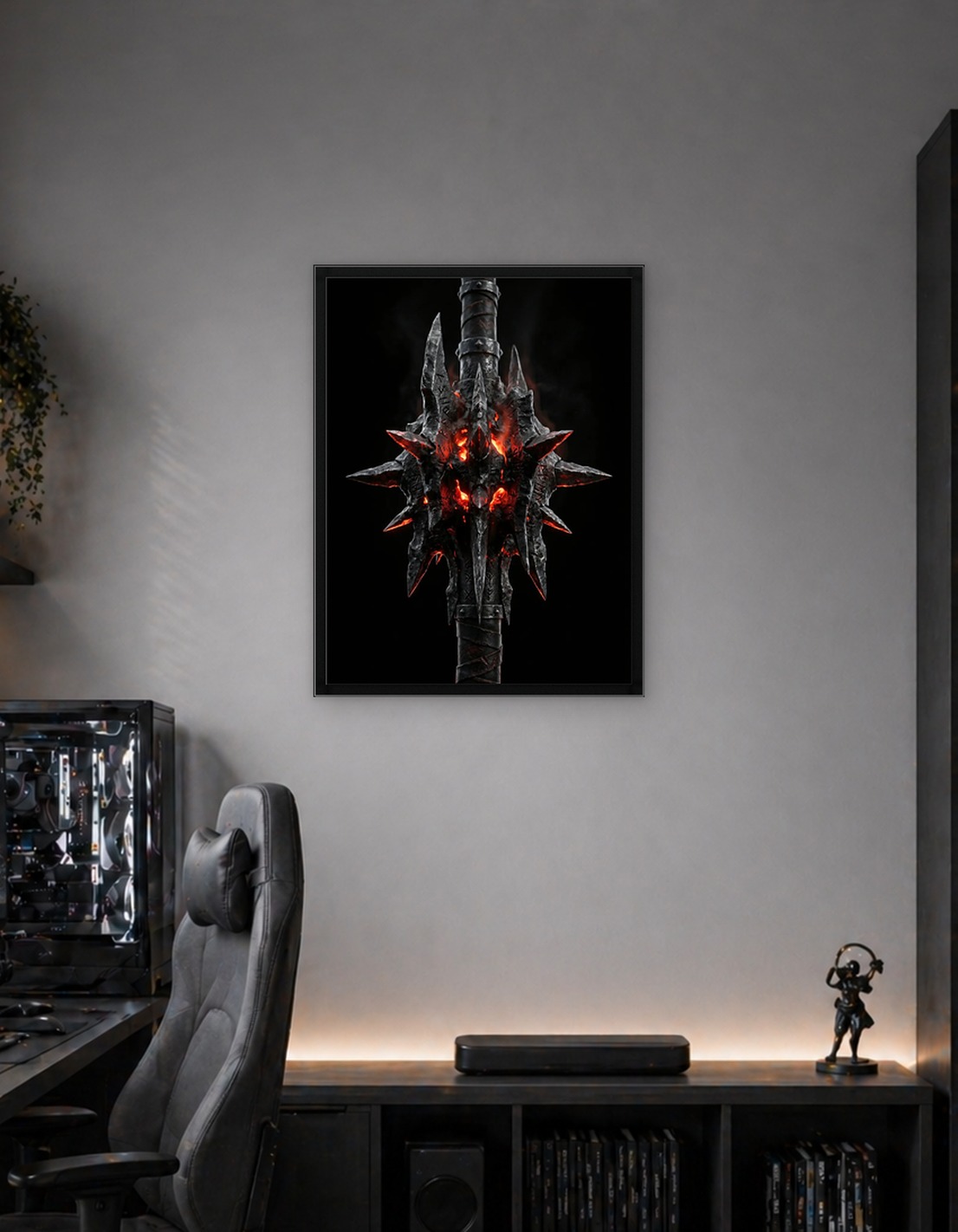 Fiery Spiked Mace