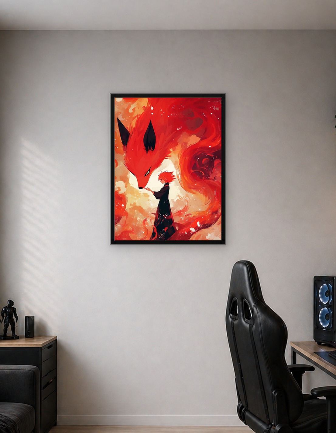 Fiery Fox and Girl Digital Art