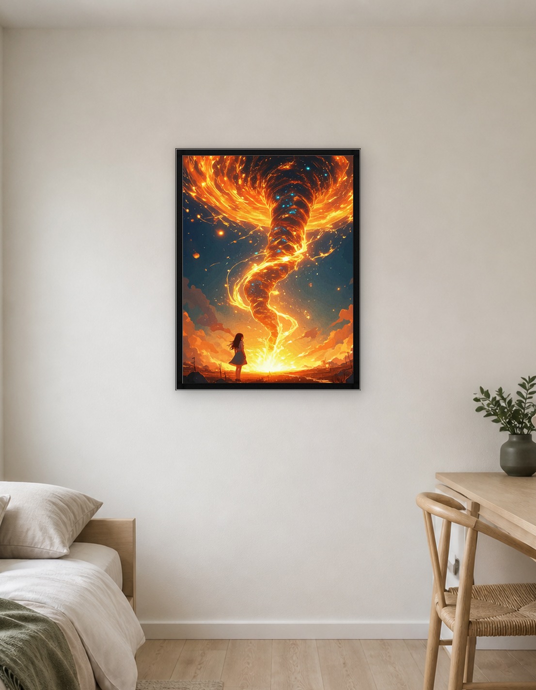 Fiery Tornado and Girl