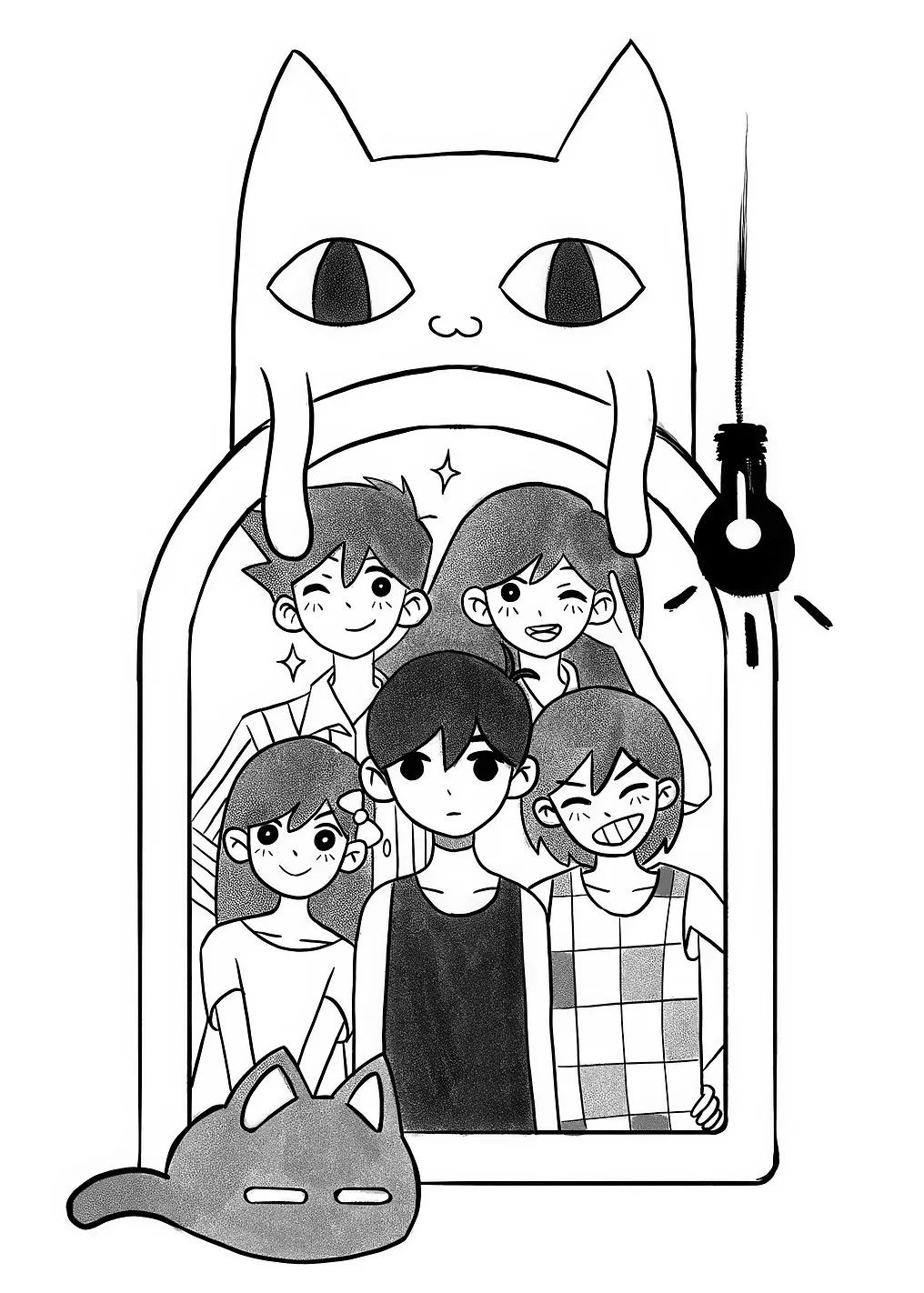 Omori characters in a framed picture