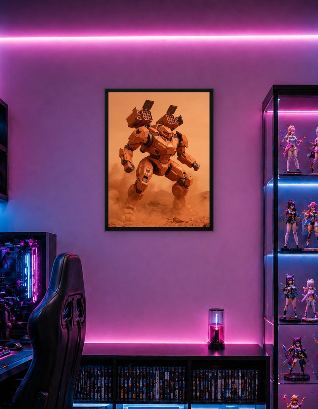 Orange Mech Warrior on Mars