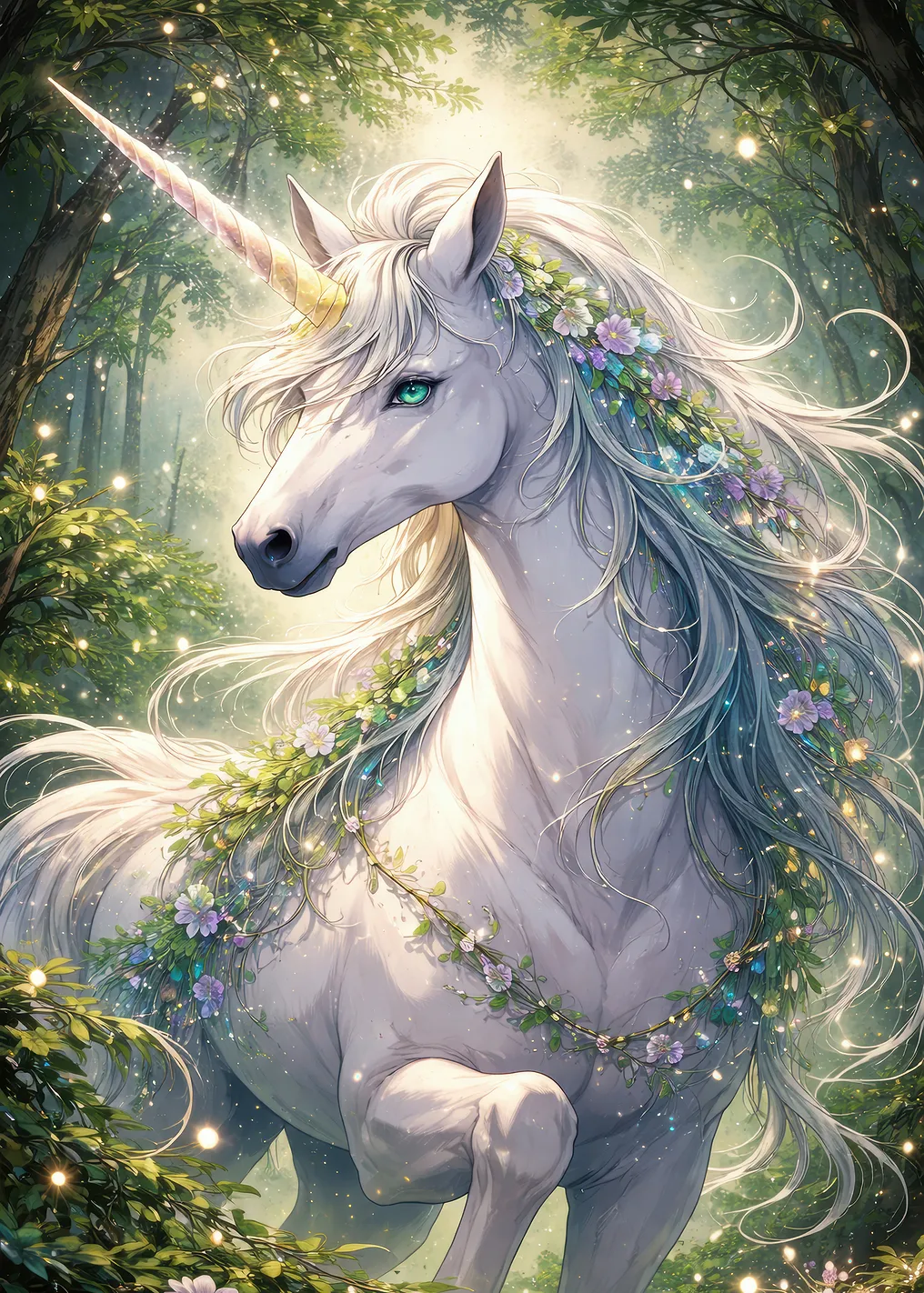 Enchanting Unicorn in a Magical Forest