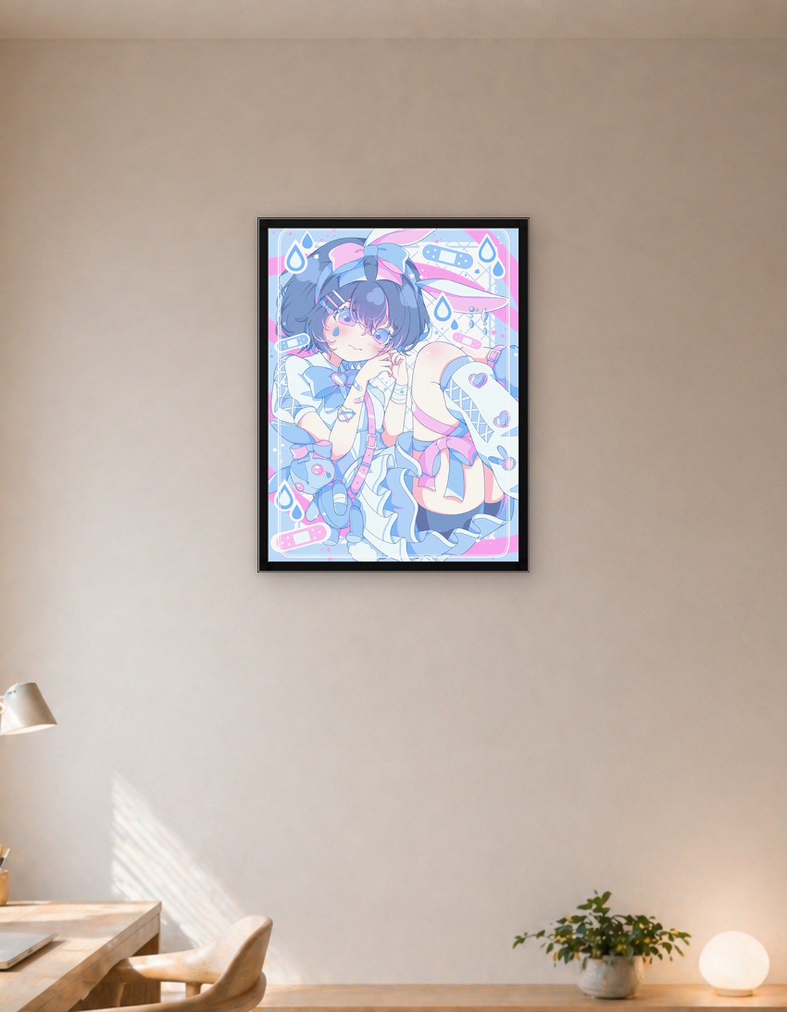 Pastel Bunny Girl with Bandages