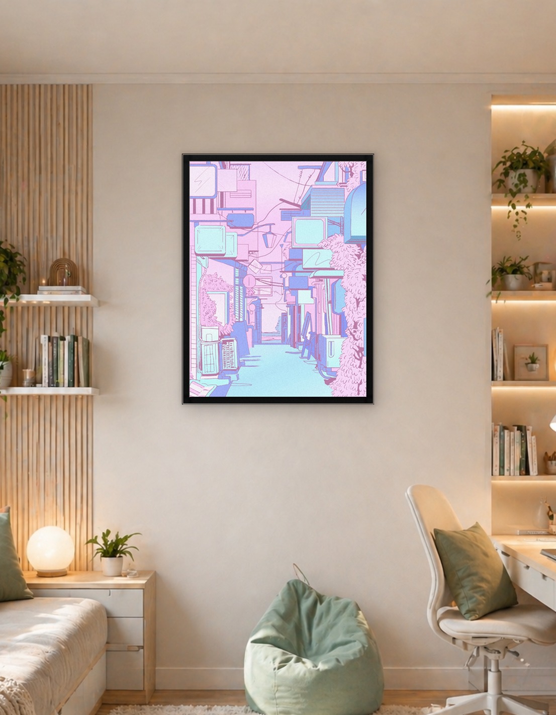 Pastel Alleyway Illustration