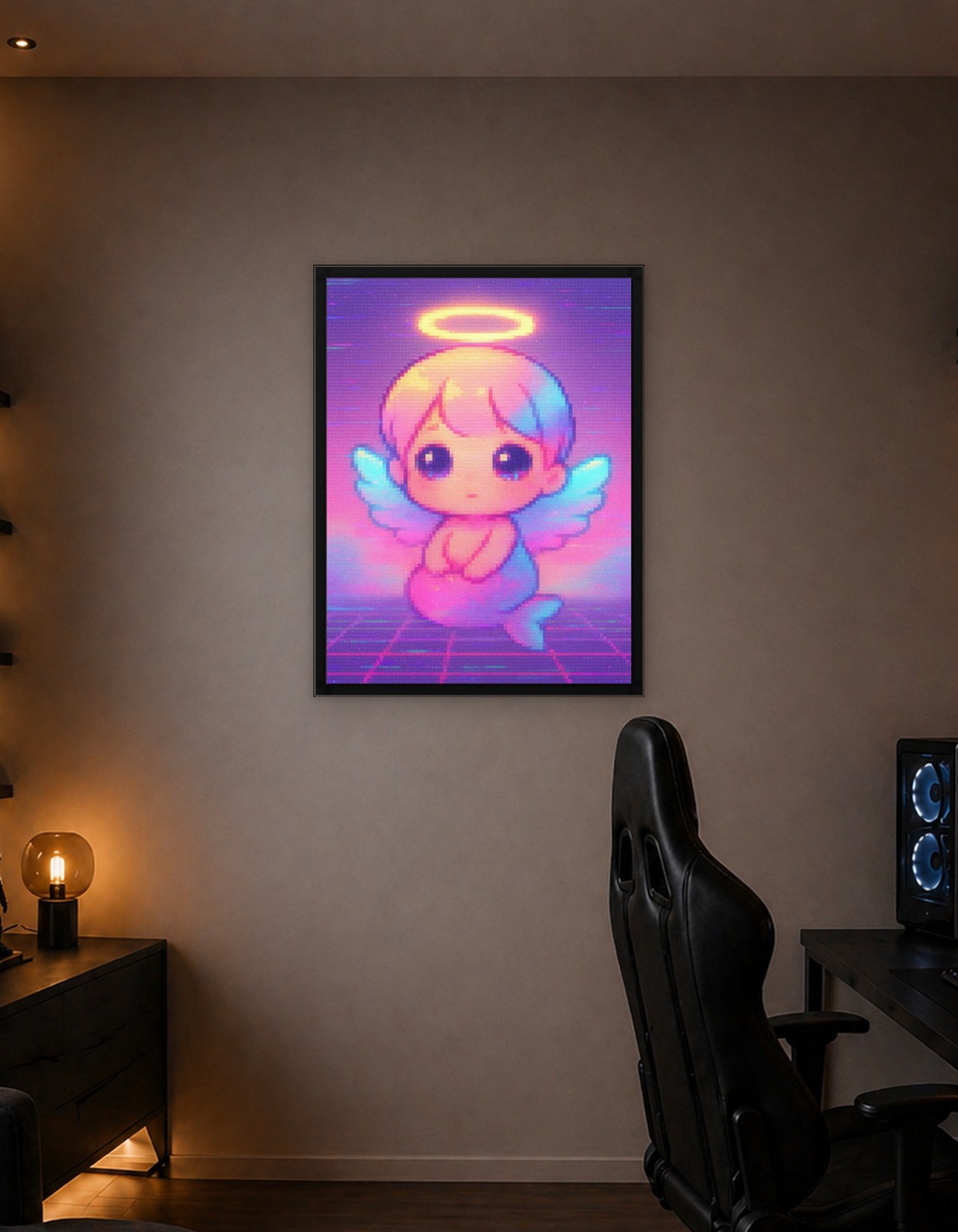 Pixel Art Angelic Mermaid