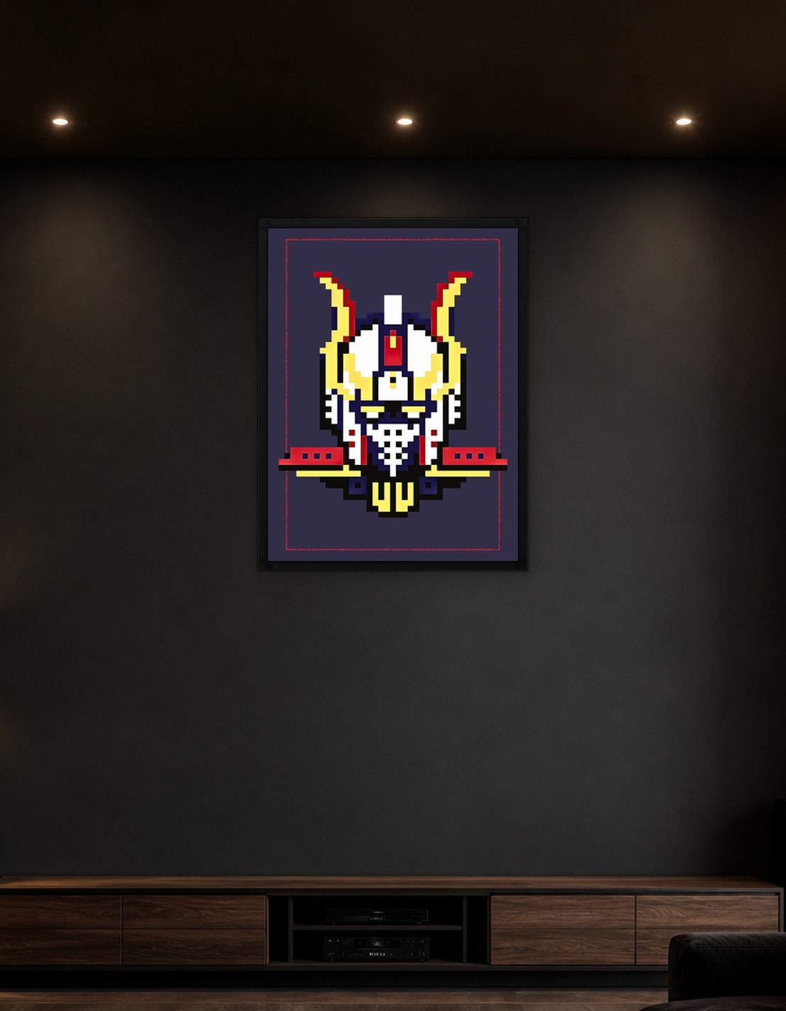 Pixel Art Robot Head