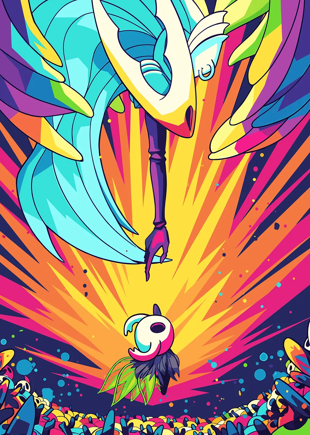 Hollow Knight colorful digital art