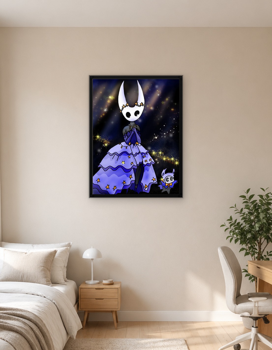 Hollow Knight character in a dress
