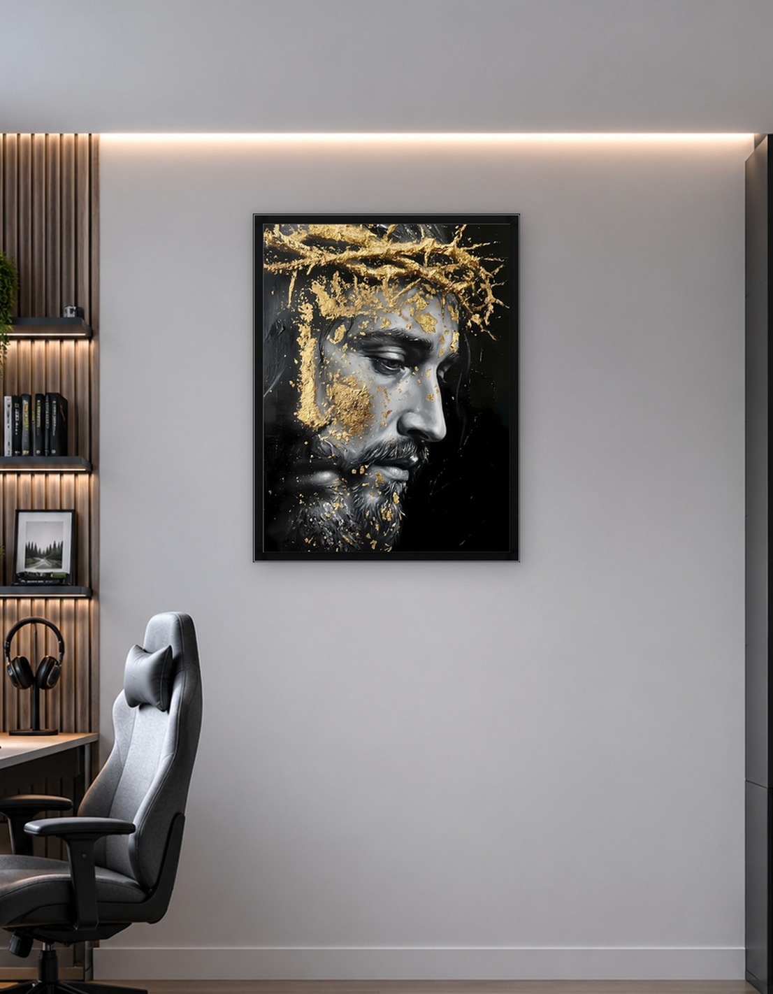 Jesus Christ Portrait with Golden Crown