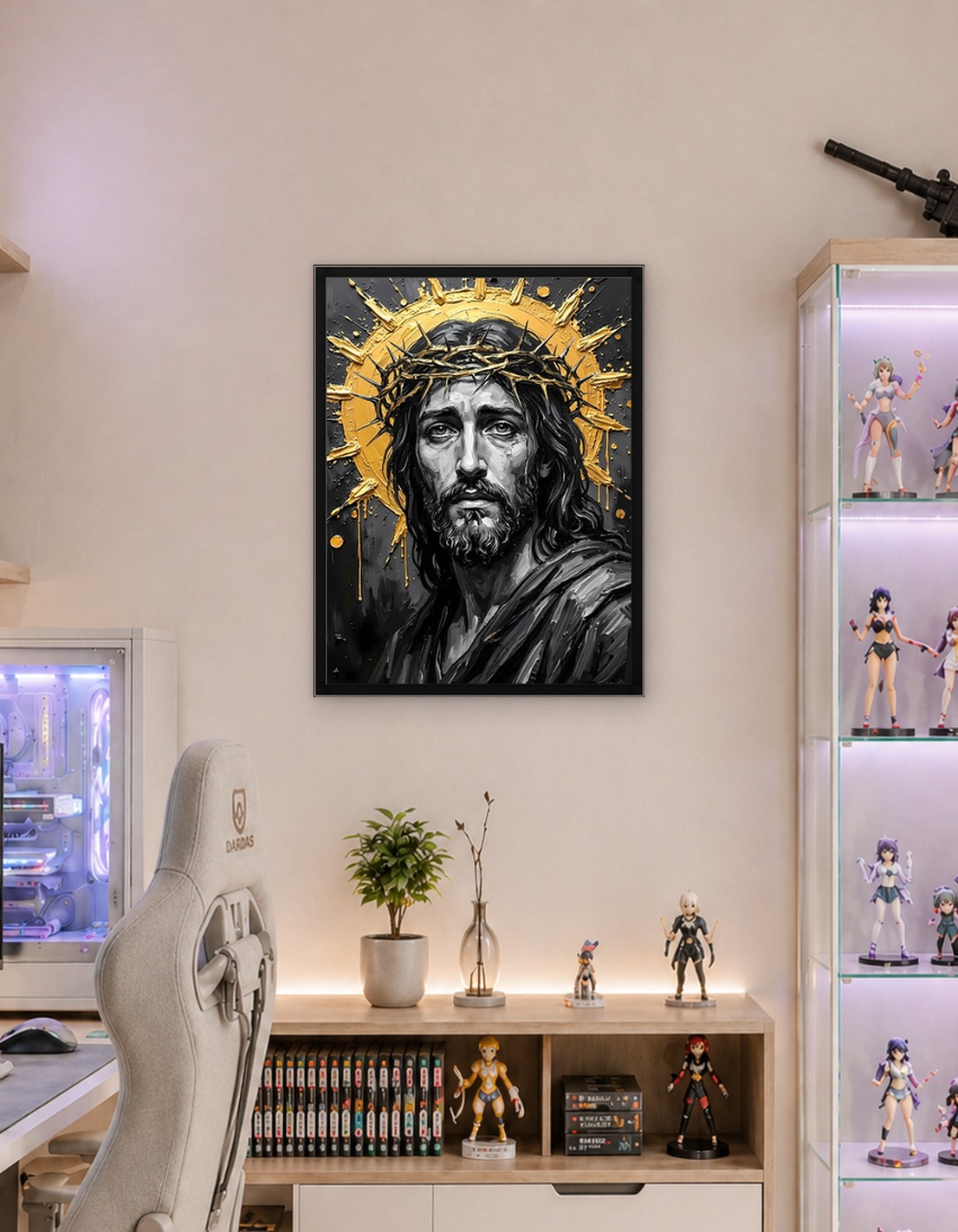 Jesus Christ Portrait with Crown of Thorns - 9348317
