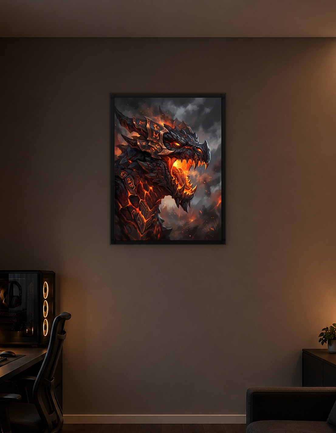 Fiery Dragon Head Portrait