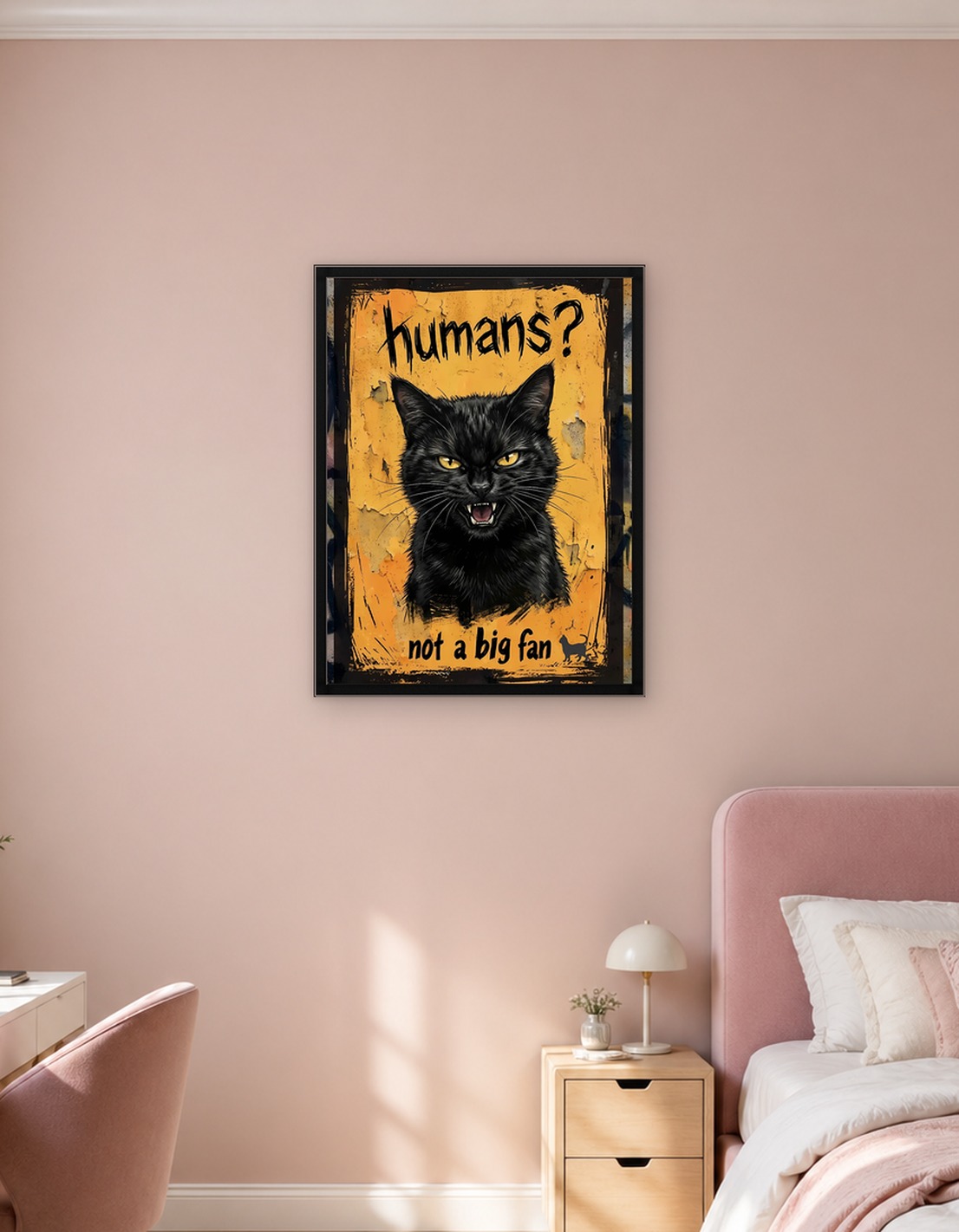 Grumpy Black Cat Poster