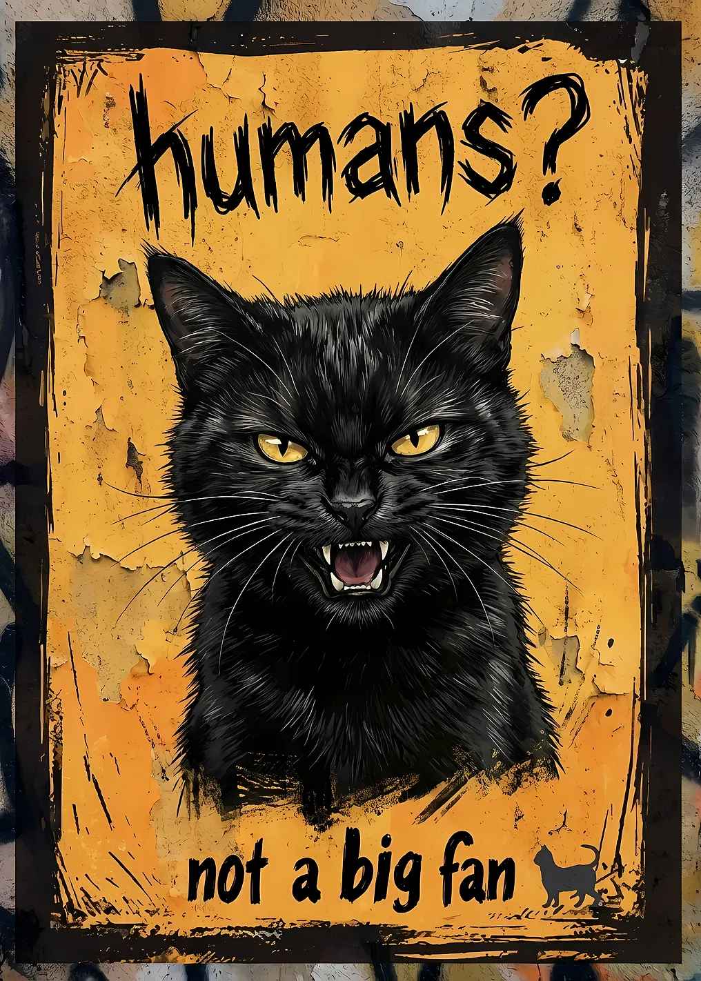 Grumpy Black Cat Poster