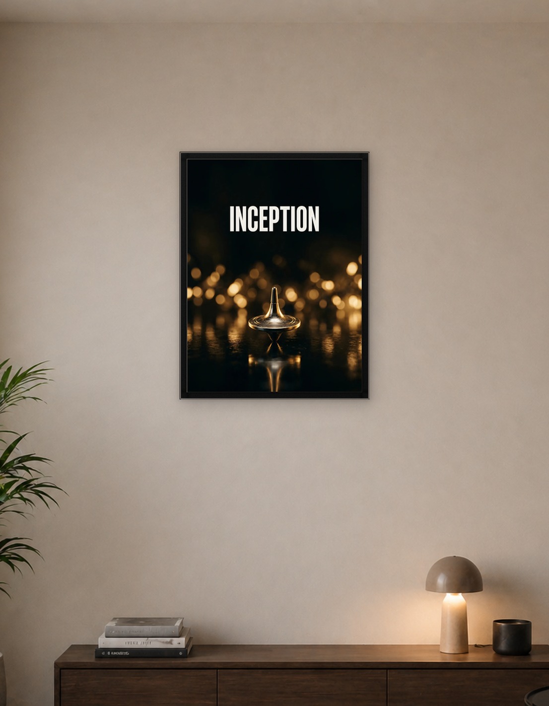 Inception movie poster with spinning top