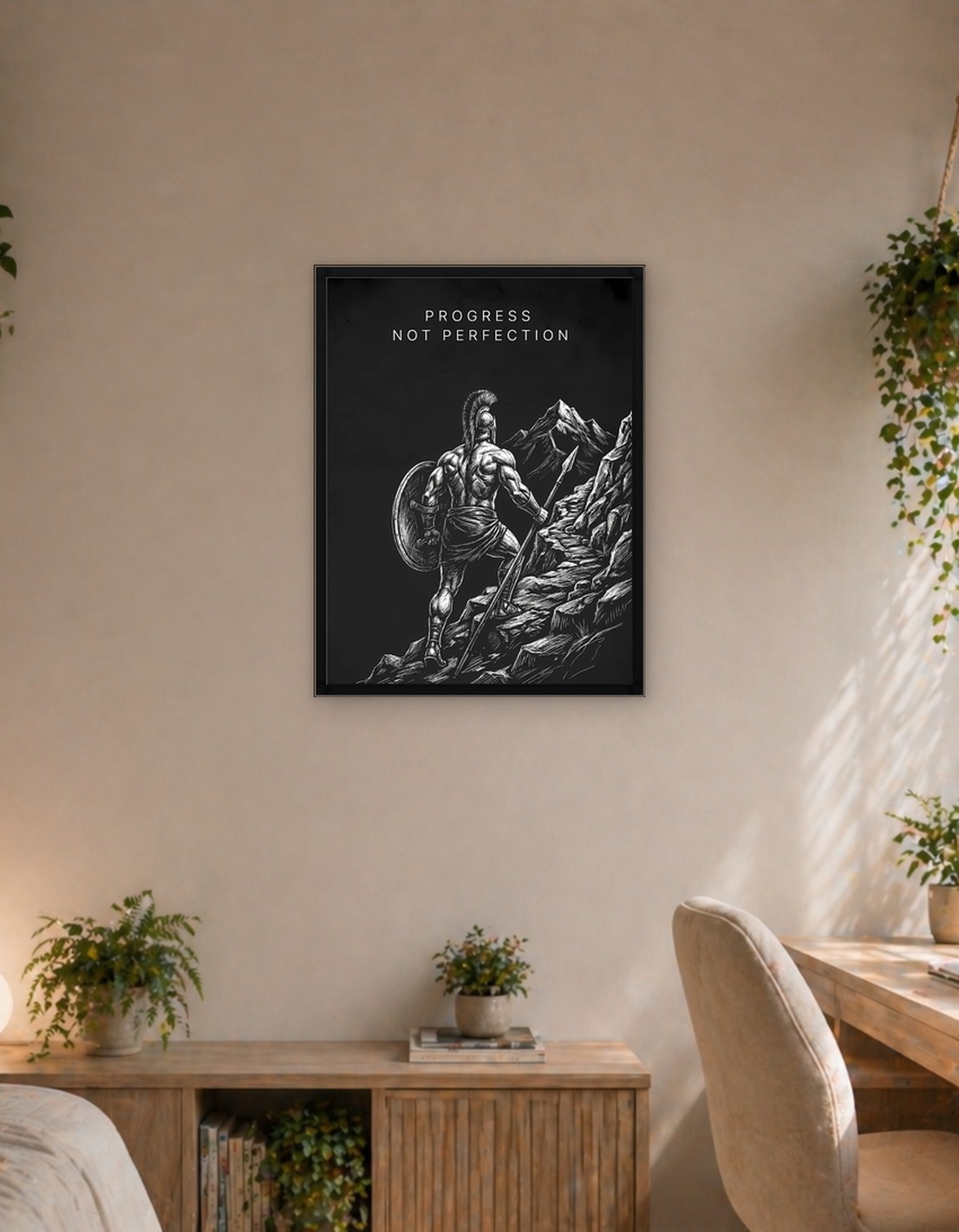 Progress Not Perfection Spartan Illustration