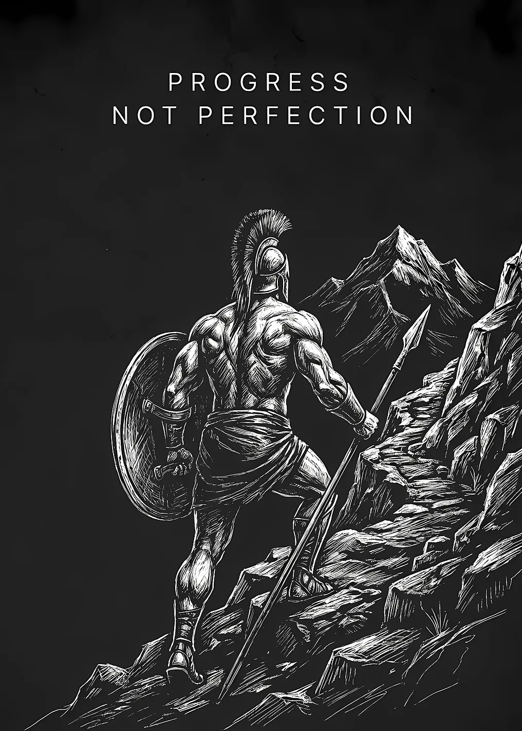 Progress Not Perfection Spartan Illustration